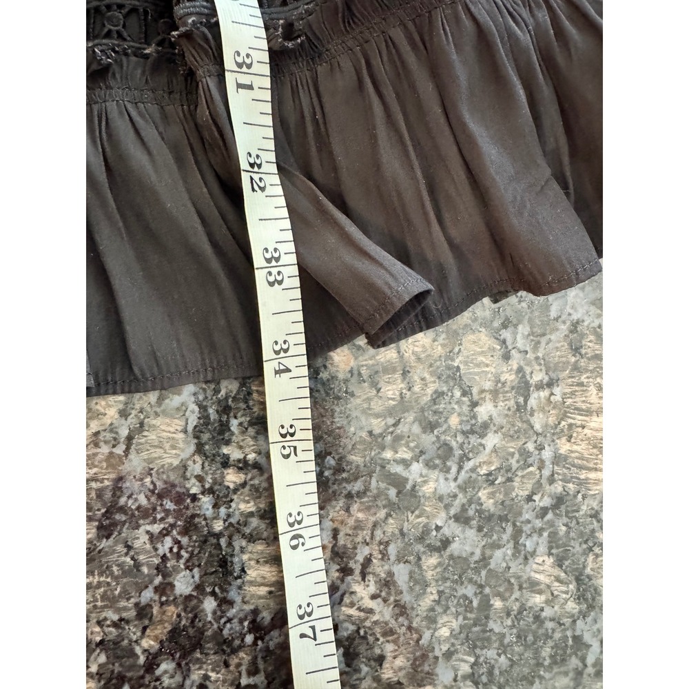 Ramy Brook Marbelis Dress Black Smocked Waist Flutter Sleeve Mini R11243003 S - Picture 8 of 11